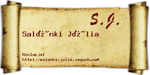 Salánki Júlia névjegykártya